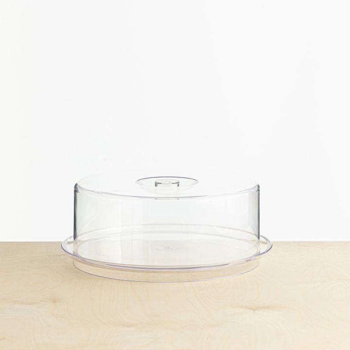 צלחת פלסטיק לעוגה מכסה פעמון