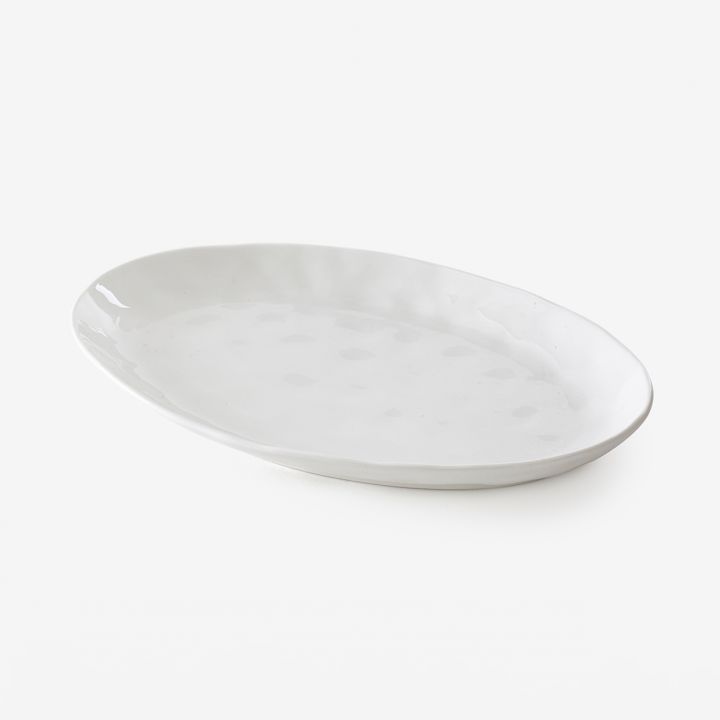 צלחת פורצלן להגשה אייבורי