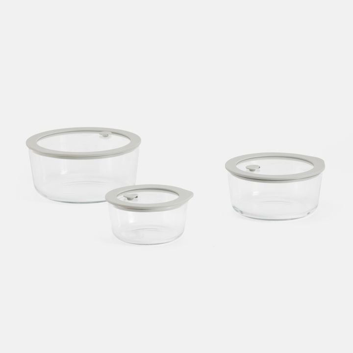 אחסונית זכוכית עגולה אופטימה