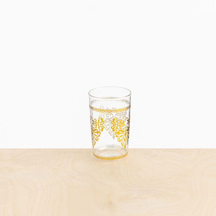 כוס זכוכית מעוטרת יסמין