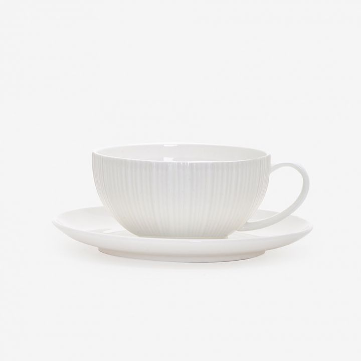 ספל ותחתית פורצלן פוסיל | גדול