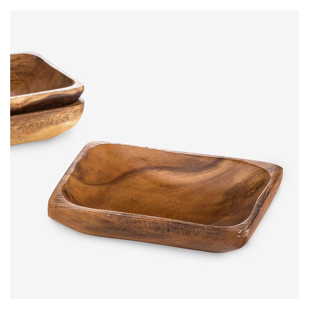 סט 3 צלוחיות עץ מרובעות טימבר