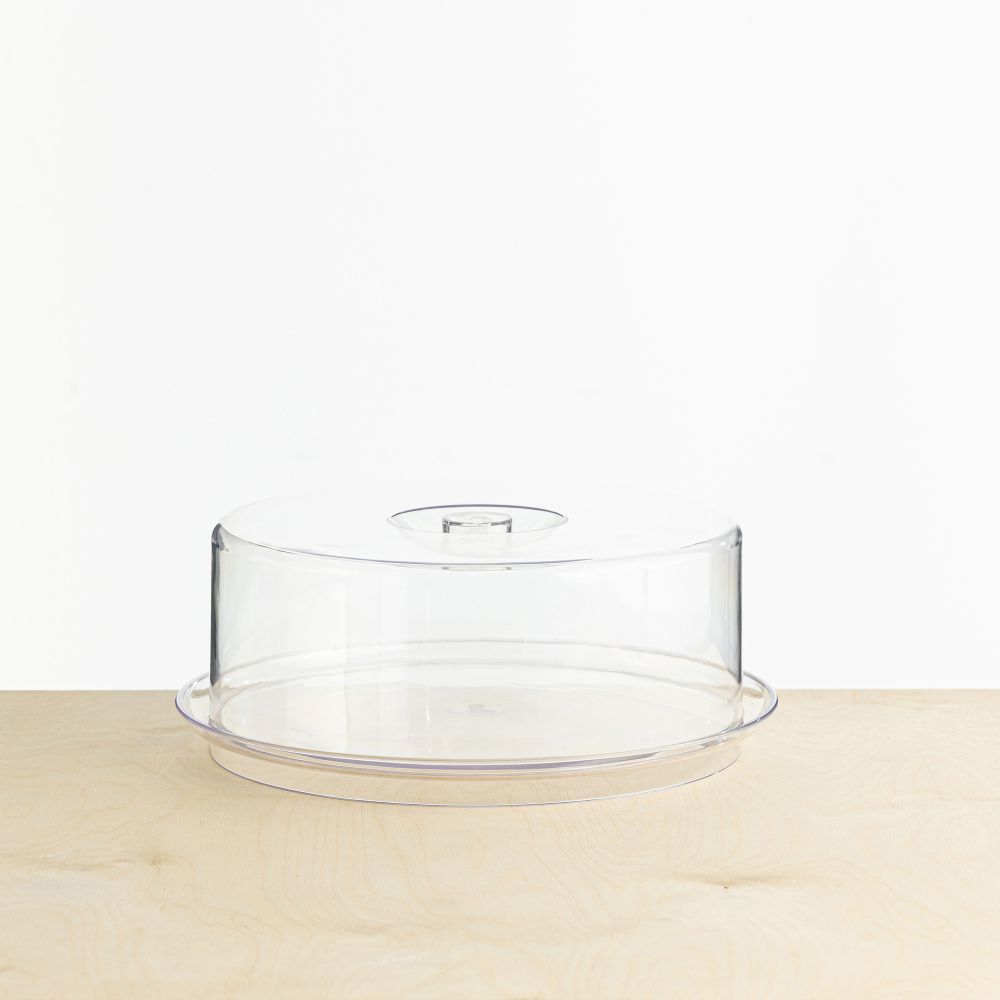 צלחת פלסטיק לעוגה מכסה פעמון