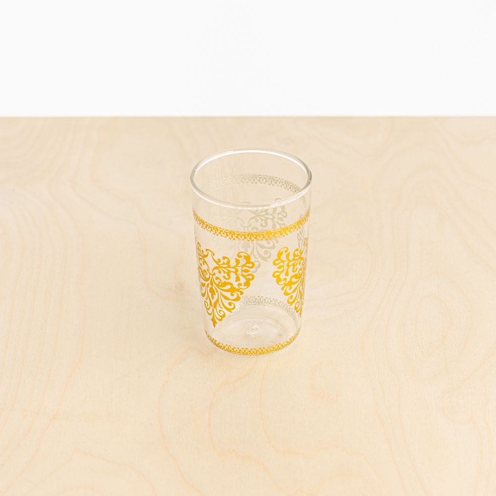 כוס זכוכית מעוטרת יסמין