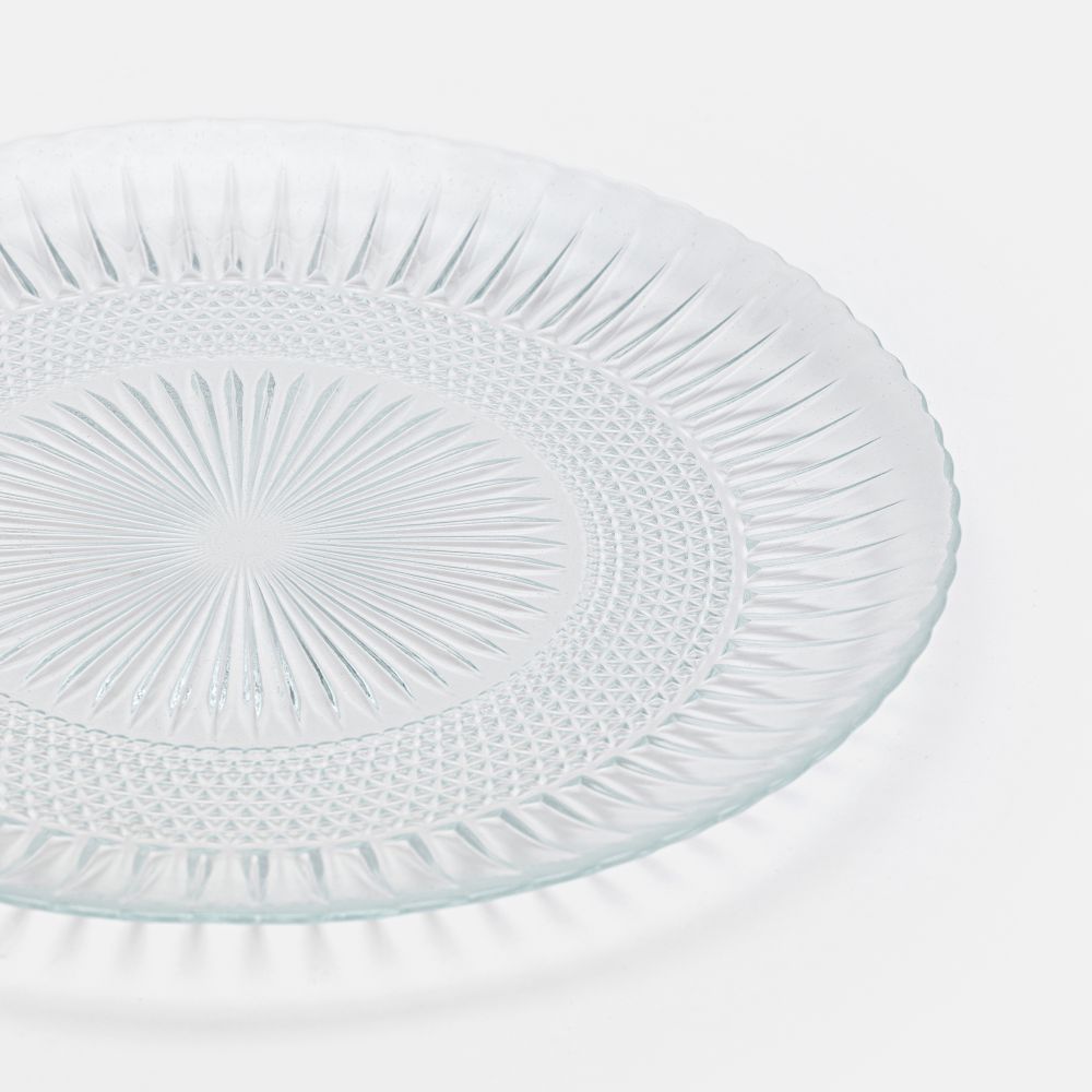 סט 18 צלחות זכוכית אלין