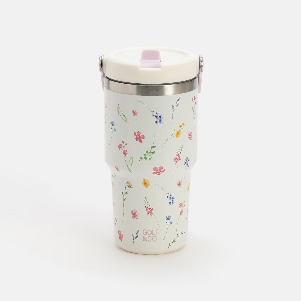 כוס שתייה נירוסטה וקש 600 מל