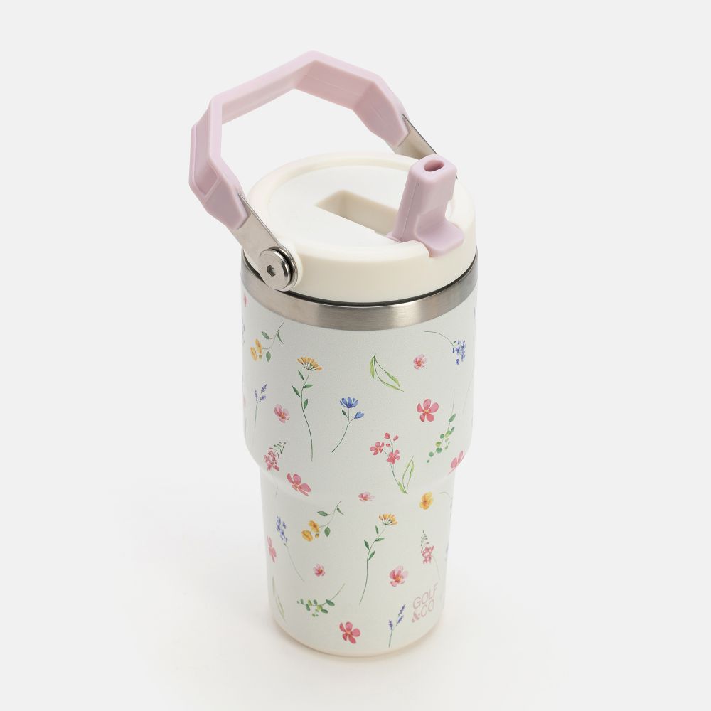 כוס שתייה נירוסטה וקש 600 מל