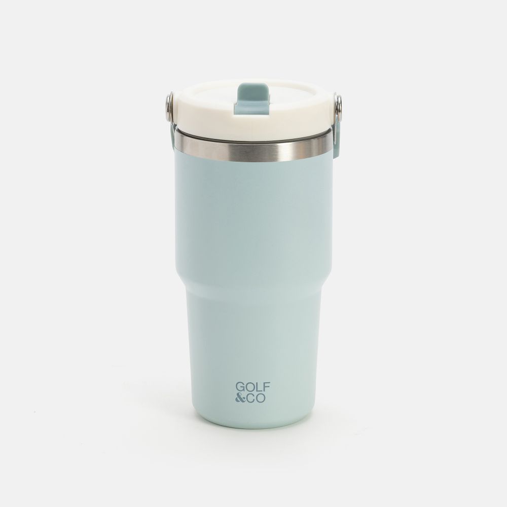 כוס שתייה נירוסטה וקש 600 מל