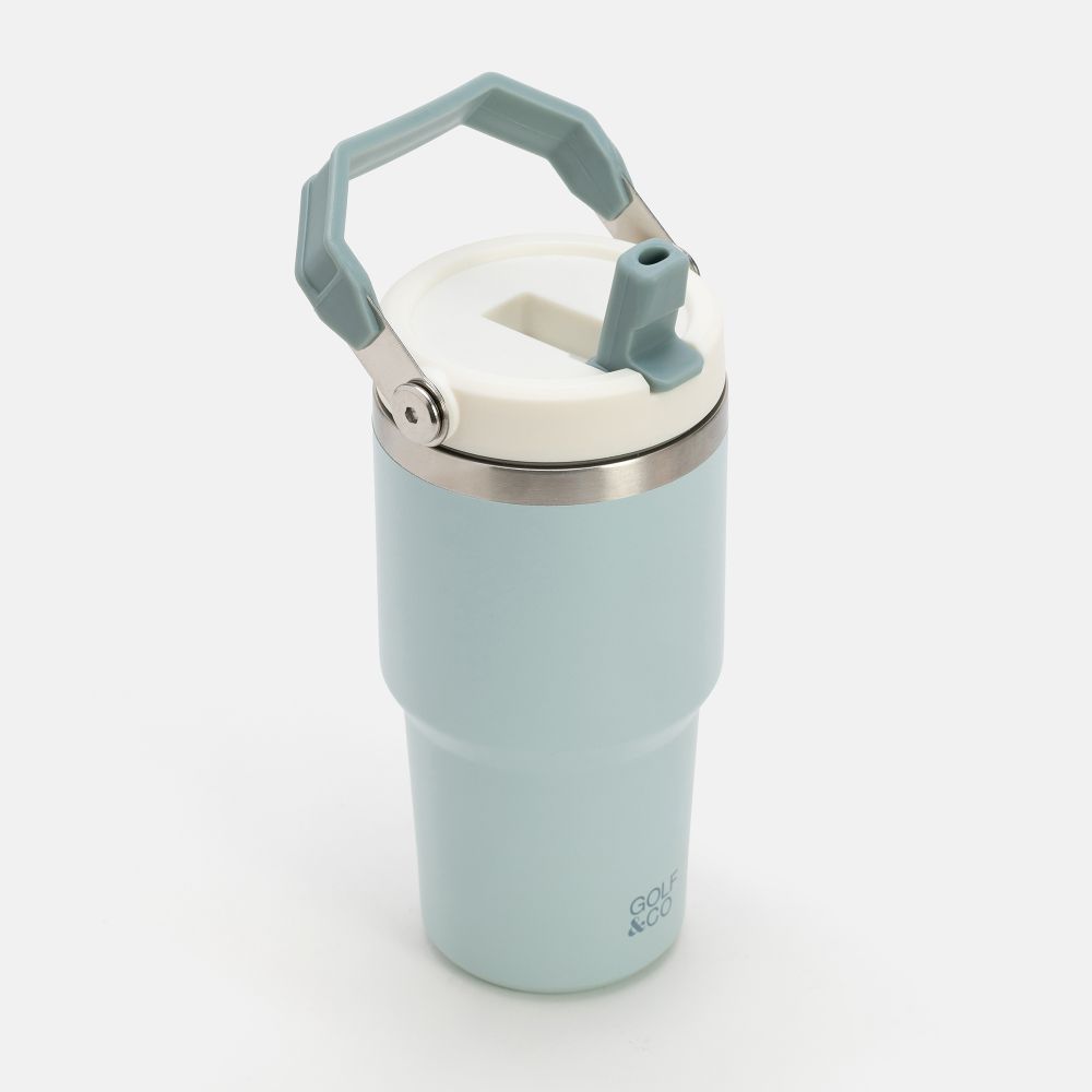 כוס שתייה נירוסטה וקש 600 מל